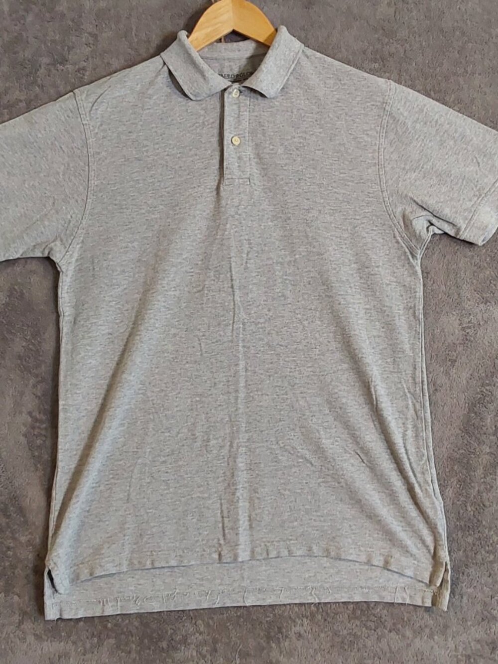 Faded Glory Men's Polo Shirt Short Sleeve Light Grey Heather Size M 100% Cotton